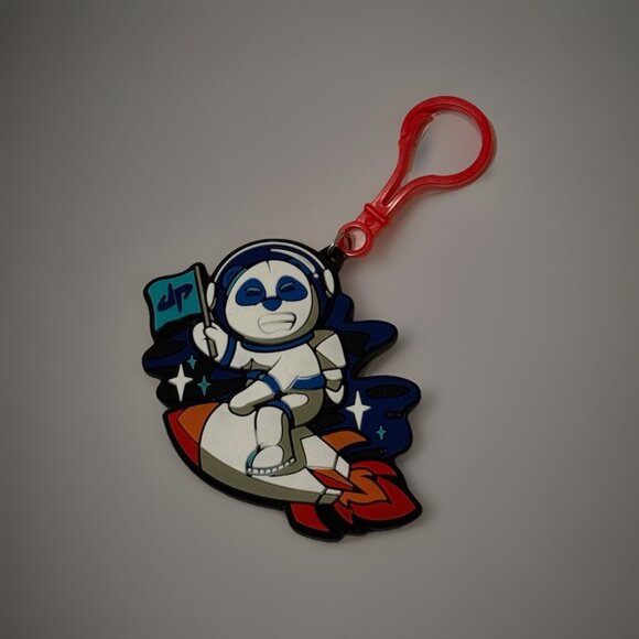 Panda Astronaut Rocketship Dude Perfect KeyChain RARE Backpack Keys Accessory - Picture 1 of 4
